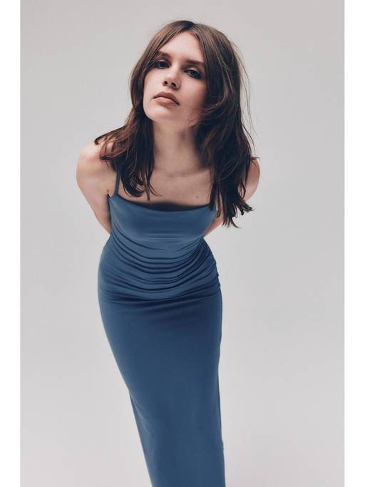 Buy H&M Women Blue Maxi strappy dress (XS) Online