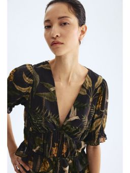 H&M - Women Multi-Color Viscose-blend gathered top