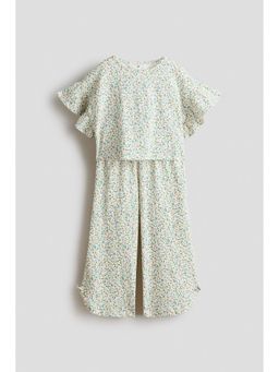H&M - Girls White 2-piece textured jersey set