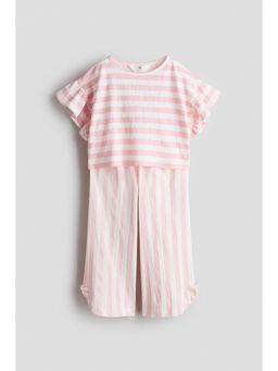 H&M - Girls Pink 2-piece textured jersey set