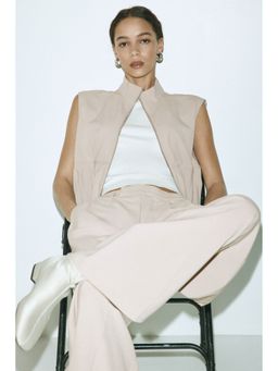 H&M - Women Beige Wide tailored trousers