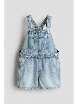 H&M - Girls Blue Denim dungaree shorts