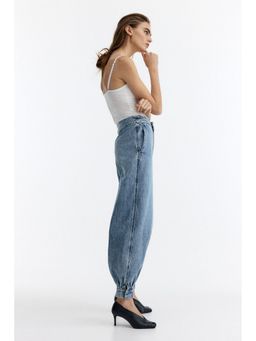 H&M - Women Blue Balloon-leg denim trousers