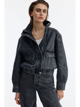 H&M - Women Grey Oversized denim jacket