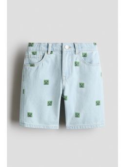 H&M - Boys Blue Printed denim shorts