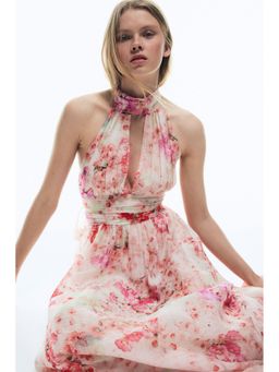 H&M - Women Pink Tie-detail halterneck dress