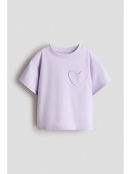 H&M - Girls Purple Pocket-detail T-shirt