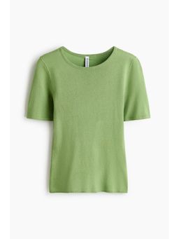 H&M - Women Green Fine-knit T-shirt