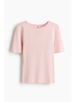H&M - Women Pink Fine-knit T-shirt