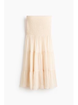 H&M - Women Beige Smocked chiffon skirt