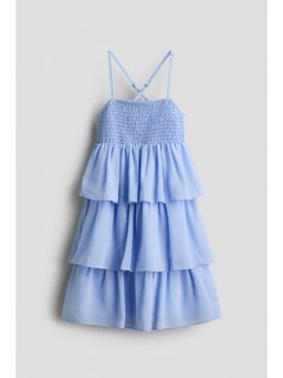 H&M - Girls Blue Tiered chiffon dress