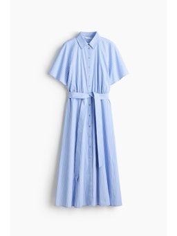 H&M - Women Blue Tie-belt shirt dress