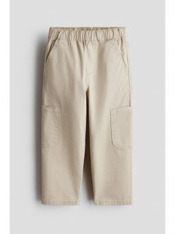 H&M - Boys Beige Cotton twill cargo joggers