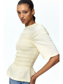 H&M - Women Yellow Smocked T-shirt