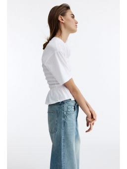 H&M - Women White Smocked T-shirt