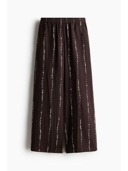 H&M - Women Brown Straight muslin trousers