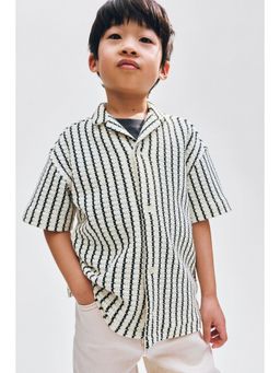 H&M - Boys Beige Pointelle-knit resort shirt