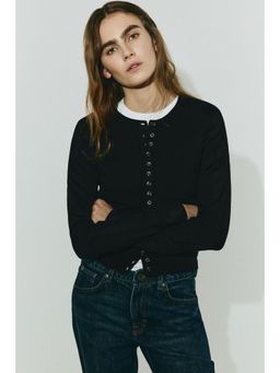 H&M - Women Black Fine-knit cardigan