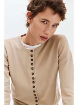 H&M - Women Beige Fine-knit cardigan