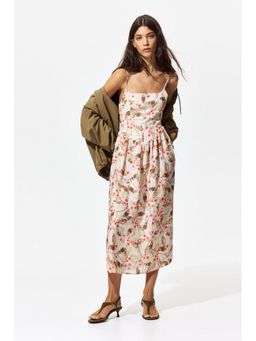 H&M - Women Pink Linen-blend strappy dress