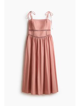 H&M - Women Pink Tie-strap cotton dress