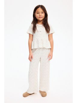 H&M - Girls White 2-piece textured jersey set