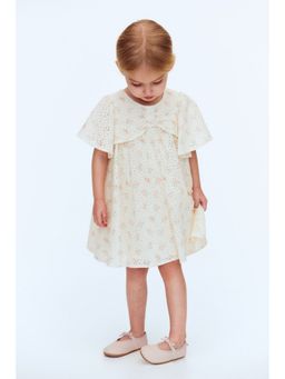 H&M - Girls Beige Cotton broderie anglaise dress
