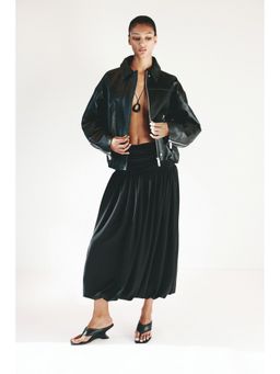H&M - Women Black Bubble-hem jersey skirt