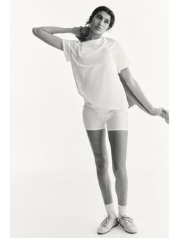 H&M - Women White Loose-fit cotton T-shirt