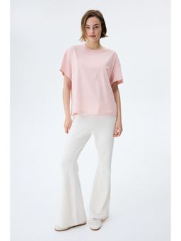 H&M - Women Pink Loose-fit cotton T-shirt