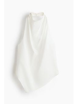 H&M - Women White Asymmetric halterneck top