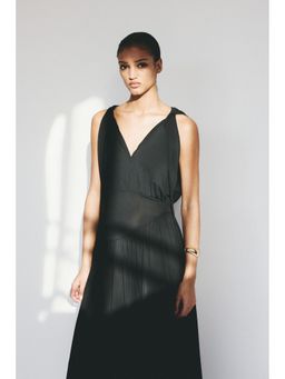 H&M - Women Black Cape-detail jersey dress