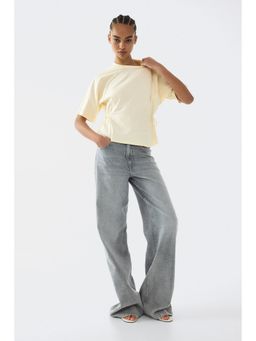 H&M - Women Yellow Tie-detail T-shirt