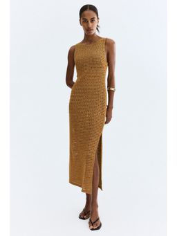 H&M - Women Bronze Glittery crochet-look dress