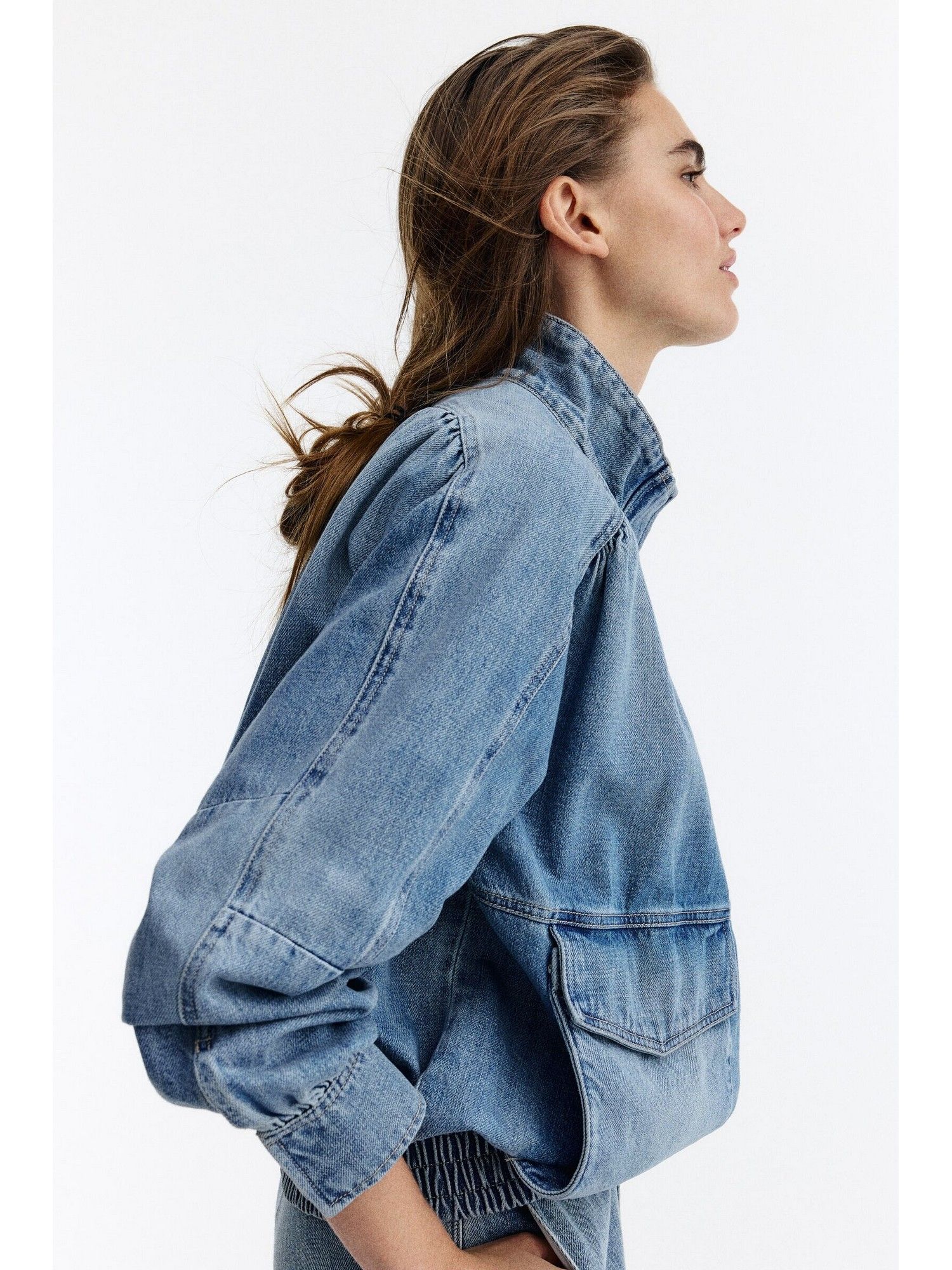 h&m Women Blue Oversized denim jacket-picture-42
