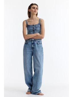 H&M - Women Blue Button-front denim top