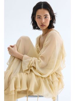 H&M - Women Yellow Flounced maxi dress