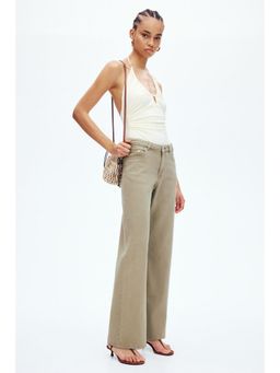 H&M - Women Green Straight twill trousers