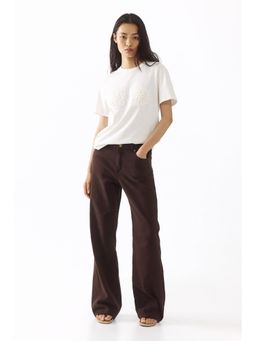 H&M - Women Brown Straight twill trousers