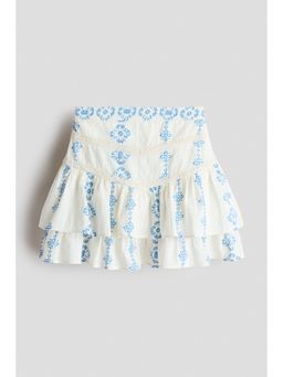 H&M - Girls White Tiered cotton skirt