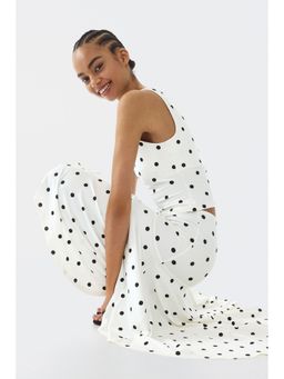H&M - Women White Jersey midi skirt