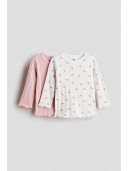 H&M - Girls Multi-Color 2-pack cotton pointelle tops