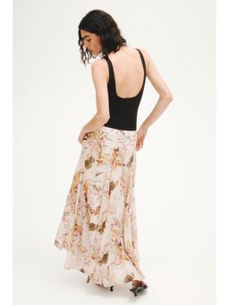 H&M - Women Pink Flared viscose-blend skirt