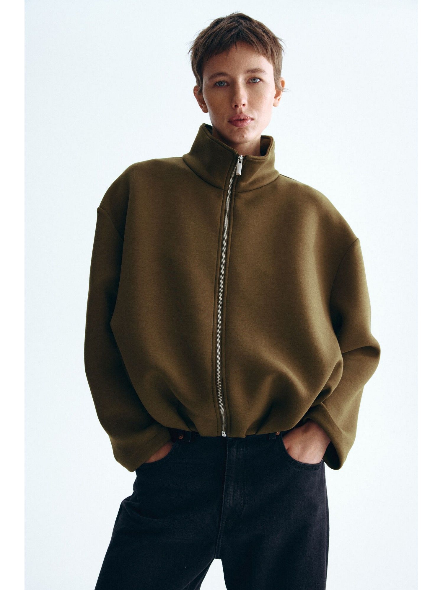 h&m Women Green Scuba jacket-picture-34
