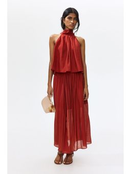 H&M - Women Red Circular midi skirt