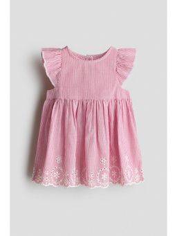 H&M - Girls Red Flutter-sleeved cotton dress