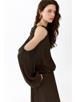 H&M - Women Green Cold-shoulder satin jumpsuit