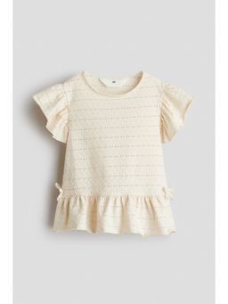 H&M - Girls White Textured jersey top