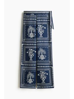 H&M - Women Blue Printed tie-detail trousers