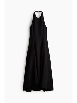 H&M - Women Black Flared-skirt halterneck dress